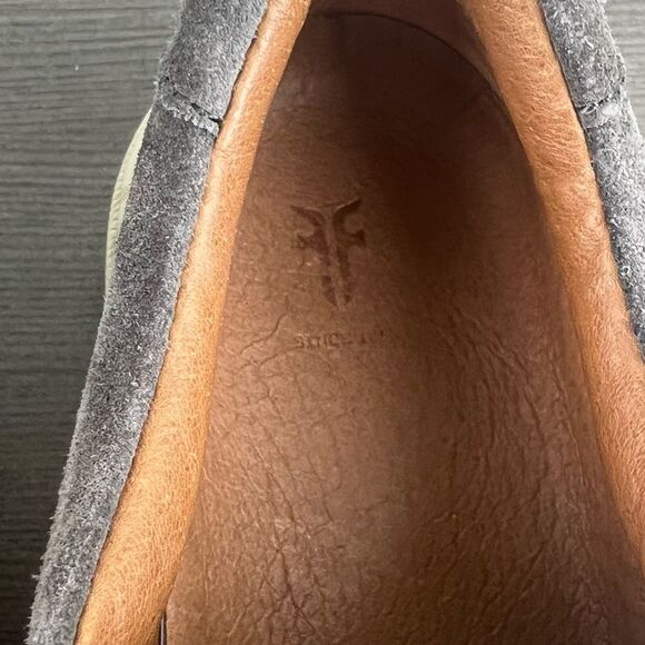 Frye Gemma Kiltie Women's Size 6 Suede Leather Slip-On Color Smoke Gray - Picture 8 of 12